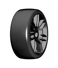 1:8 GT T02 SLICK S2 XSoft - Mounted black wheels (2) - GRP - GTX02-S2