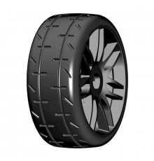 1/8 GT T01 Revo S5 Medium - Mounted black wheels (2) - GRP - GTX01-S5