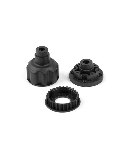 COMPOSITE FRONT DIFF. CASE, COVER & 27T BELT PULLEY - 335010 - XRAY