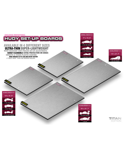 FLAT SET-UP BOARD FOR 1/8 OFF-ROAD & GT - TITAN - HUDY - 108704